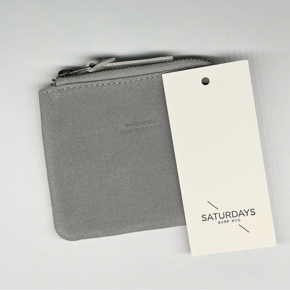 Saturdays Nyc Men's Cash Half Zip Suede Wallet